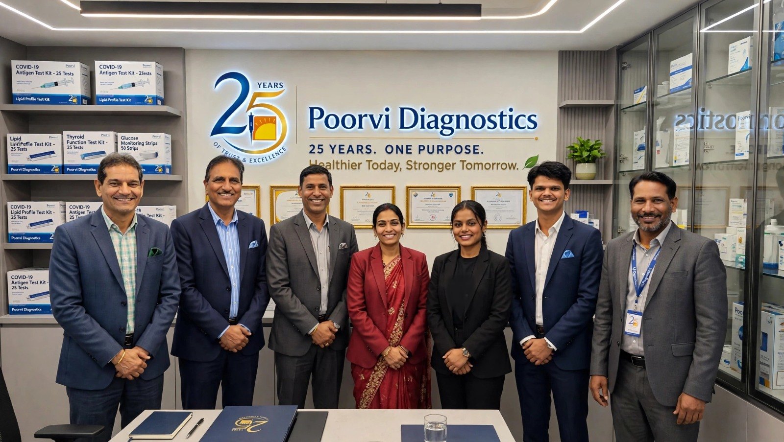 Members of the Poorvi Diagnostics team at the office